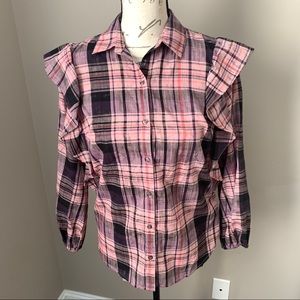 NWT Jessica Simpson Pink Button Up Flair Sleeves